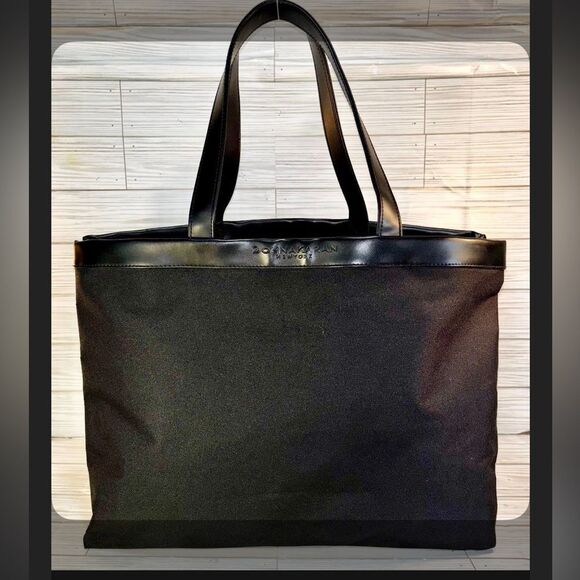 080-Donna Karan New York Ex Lg Black Tote Bag - Picture 1 of 6